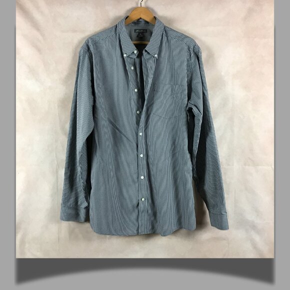 EDDIE BAUER Gray Checkered Long Sleeve Casual Button-down Shirt XL Tall - Picture 1 of 7
